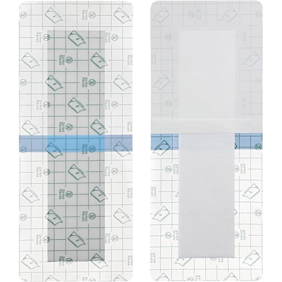 25 Pcs Waterproof Shower Protector BanFonmwine 4"x8" for Post Knee Replacement Hip Surgery Long Surgical Incision Adhesive Larger Wounds Cover Island Dressing Bordered Gauze
