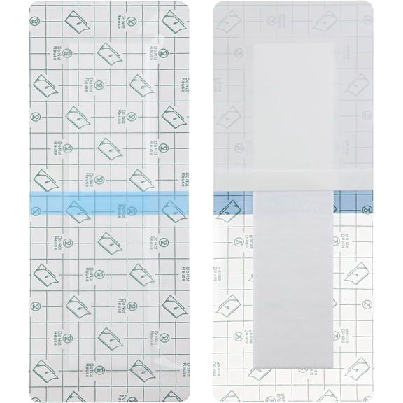25 Pcs Waterproof Shower Protector Bandage 4"x10" for Post Knee Replacement Hip Surgery Recovery Long Surgical Incision Adhesive Larger Wounds Cover Island Dressing Bordered Gauze