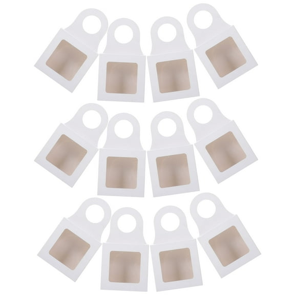 WRITWAA 25Pcs Kraft Paper Wine Bottle Boxes White with Transparent Window and Handle