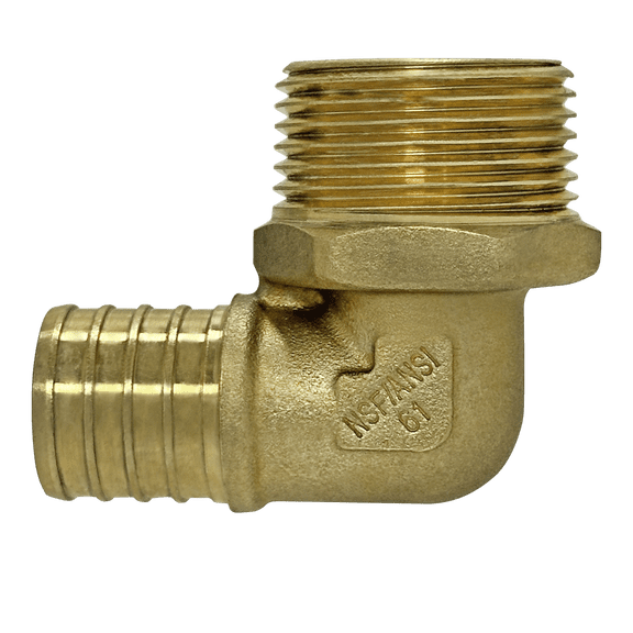 25 Pcs XFITTING Barb Crimp 1 Inch Pex X 1 Inch Male Threaded Elbow, 1 Inch Pex Male Elbow
