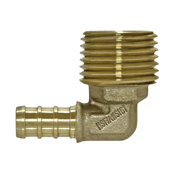25 Pcs XFITTING Barb Crimp 3/8 Inch Pex X 1/2 Inch Male Threaded Elbow, 3/8 Inch x 1/2 Inch Pex Male Elbow
