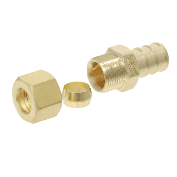 25 Pcs XFITTING OD Compression 3/8 Inch x 1/2 Inch Pex Transition Straight Adapter, 26-5-2=25X