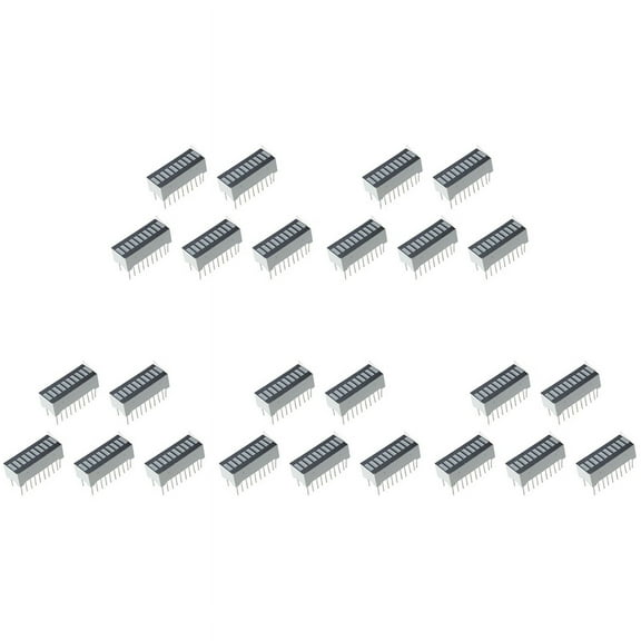 25-Piece 10-Segment Bar Graph Shows Red Digital LED Light Bar,25 X Digital tube light bar,Black