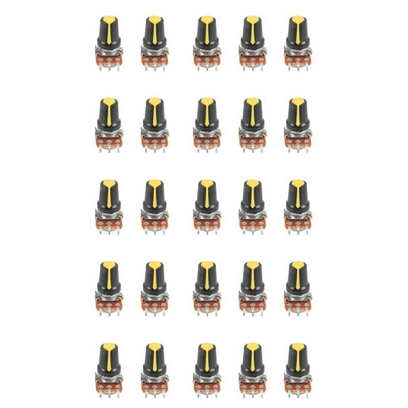 25 Piece 100K Ohm 3 Terminals Linear Taper Audio B Type Potentiometer Pot