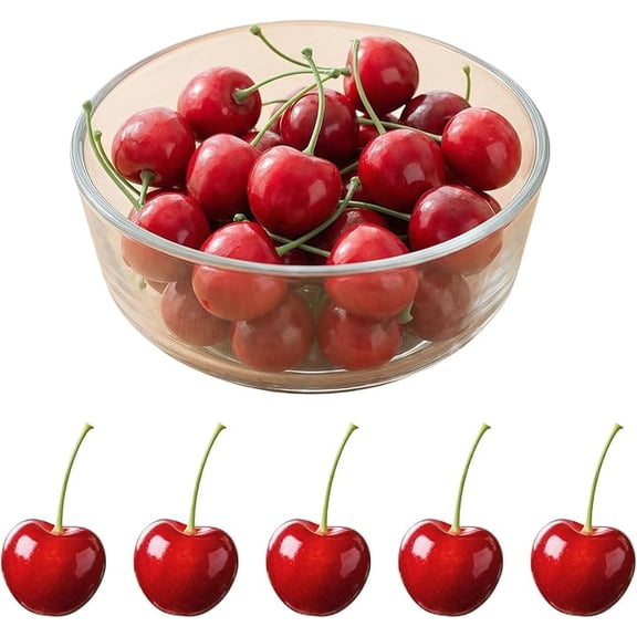 25 Piece Artificial Cherries Plastic Faux Fruit Red