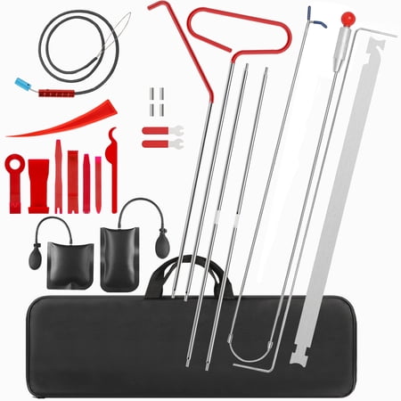 25-Piece Car Emergency Roadside Assistance Kit With, Including An Air Pump, Universal Window/Door Opening Tool, Long-Handled Tool, 8 Scratch-Resistant Pry Bars, And a Storage Bag.