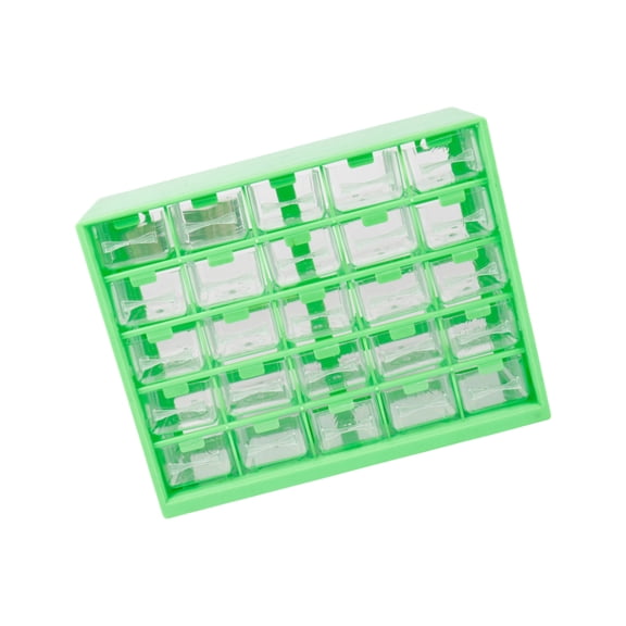 25 Piece Clear Plastic Storage Box With Adjustable Dividers For Home Workshop Organization ABS Construction