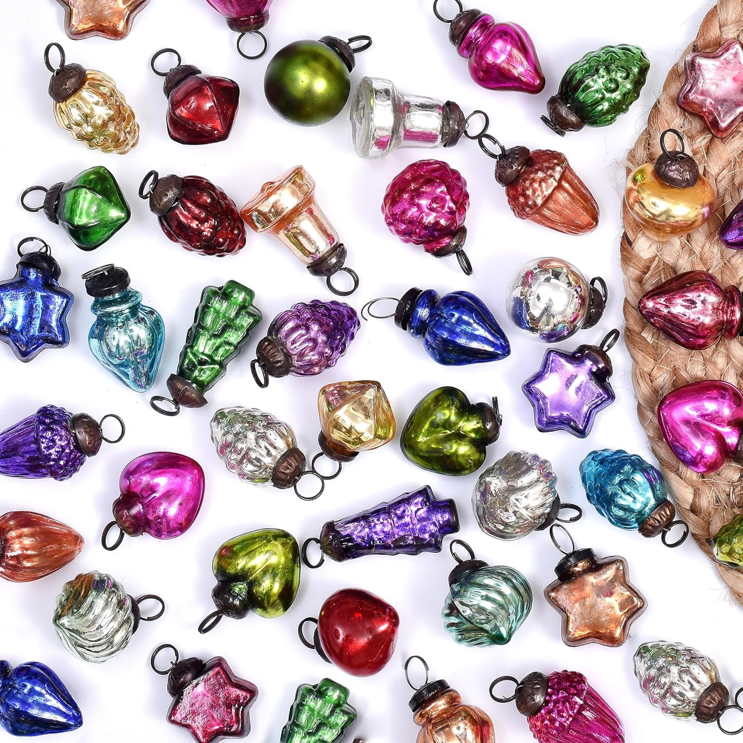 25Piece Vintage Glass Multicolor Christmas Ornaments Multicolor