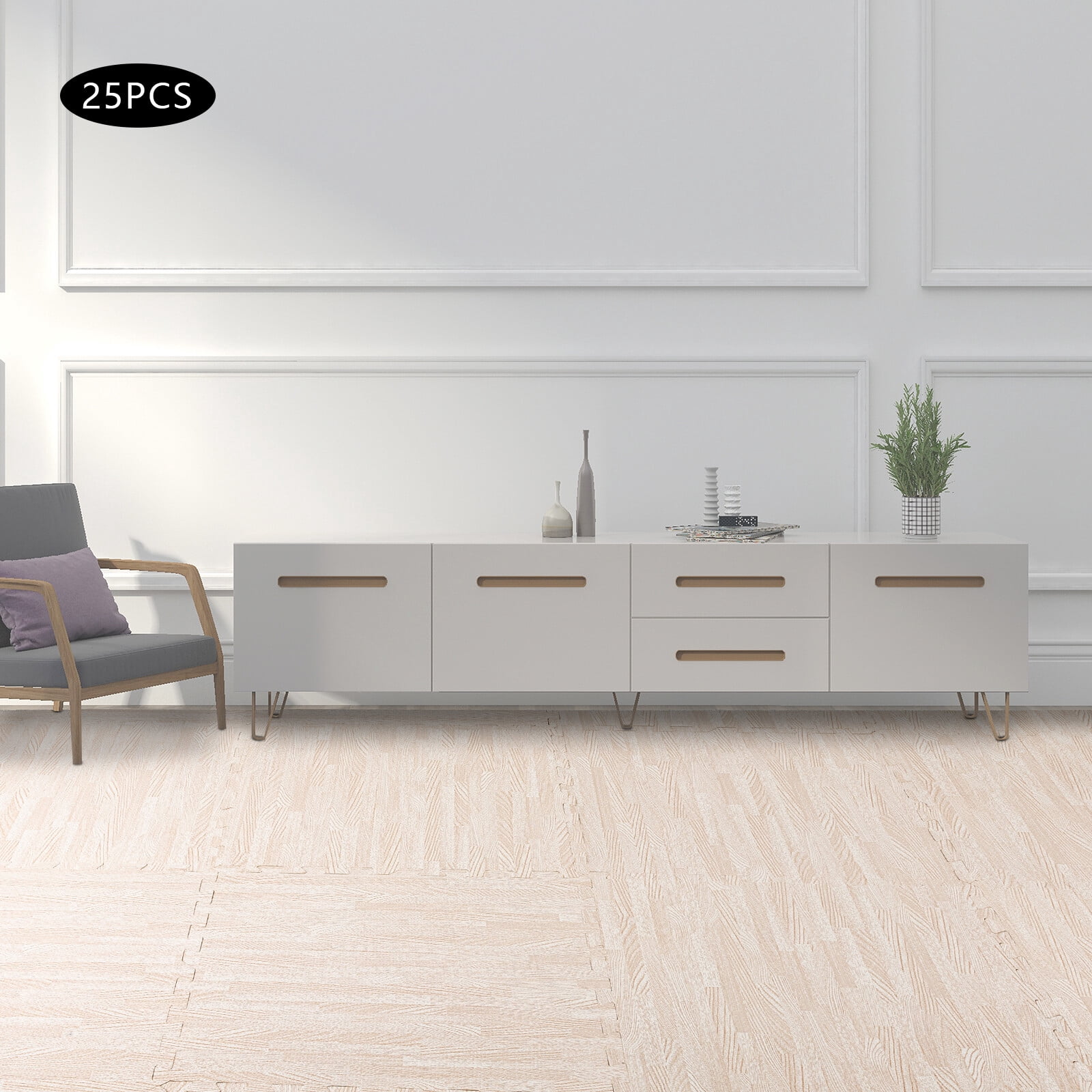 PEAKORA25-Piece Interlocking EVA Foam Mat Set - Stylish Non-Slip Floor Tiles