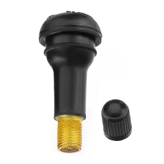 "25-Piece Rubber Snap-In Valve Stem Kit - Universal Fit for Tubeless Tires, TR413 Style, Black"