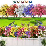 25-Piece Simulated Camellia Set | 5 Colors | Lifelike Flowers with Butterfly Poles | Indoor & Outdoor Décor