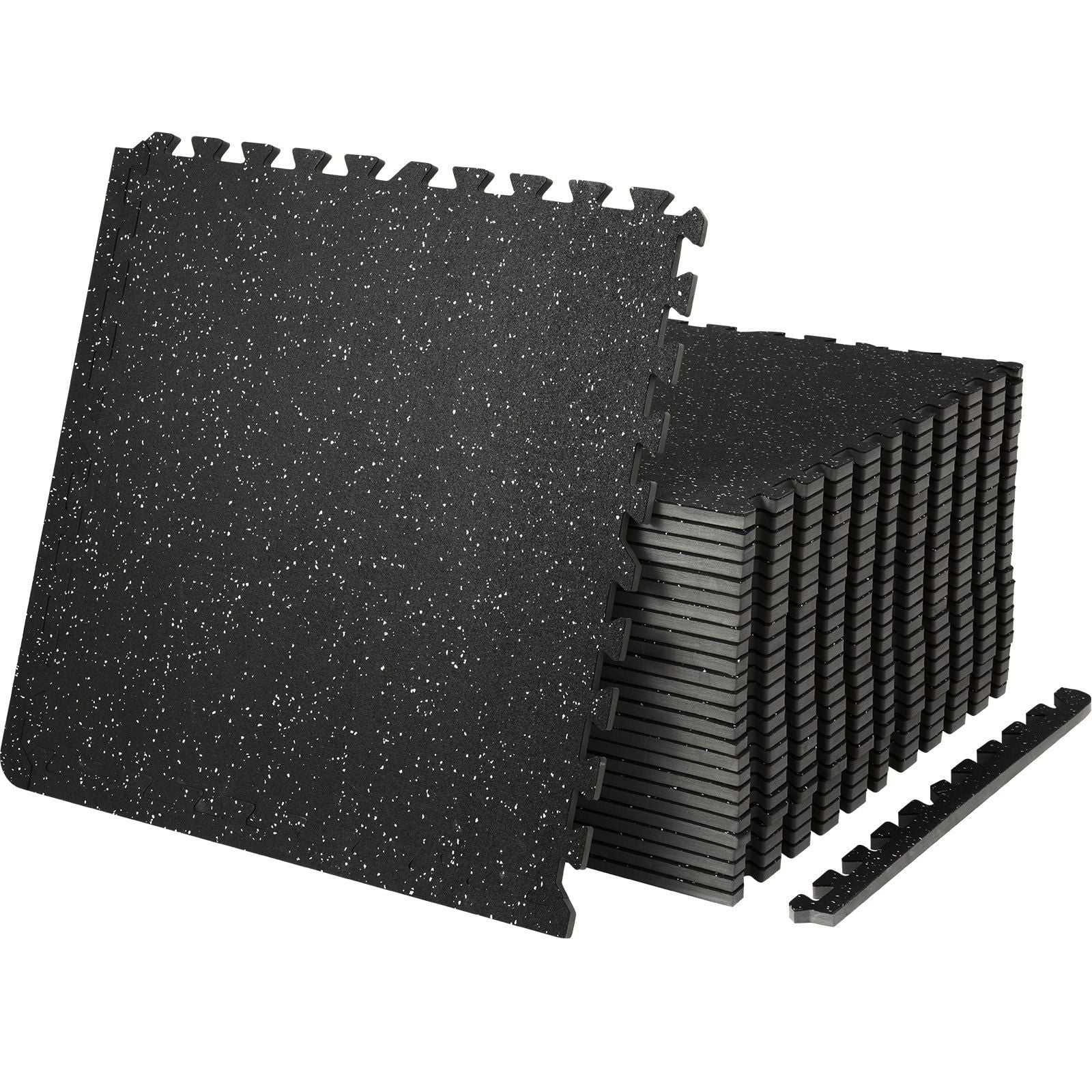 Gym Floor Mats 24x24, 25PCS 1/2 Inch Thick EVA Foam Interlocking Tiles, Rubber Top Workout Mats for Home Gym, Garage, Basement - 100 Sq Ft Coverage