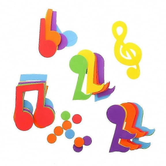 25 Pieces Assorted Foam Music Notes for Children's Crafting Projects