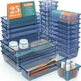 thumbnail image 1 of Clear Plastic Drawer Organizer Set, 4 Sizes Desk Drawer Divider Organizers and Storage Bins for Makeup, Jewelry, Gadgets for Kitchen, Bedroom, Bathroom, Office, 1 of 6