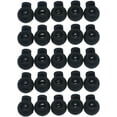 thumbnail image 1 of 25 Pieces Cord Lock Round Spring Black toggle18x22mm(LxH) Single-Hole Large Round Ball-Shaped 10 mm Dia Elastic Drawstring Rope with Clip Ends and Baggage Lanyard stoppers is Spring-Loaded ., 1 of 5