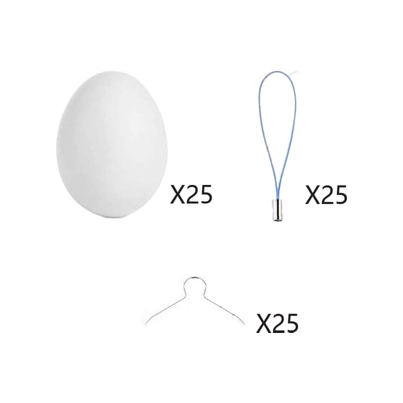 25 Pieces Diy Easter Egg Ornament With Metal Hook, 6 Inch Handmade Easter Egg Charm - For Phone Bag Keychain, Spring Easter Decoration, Handmade Craft Supplies - Easter Party