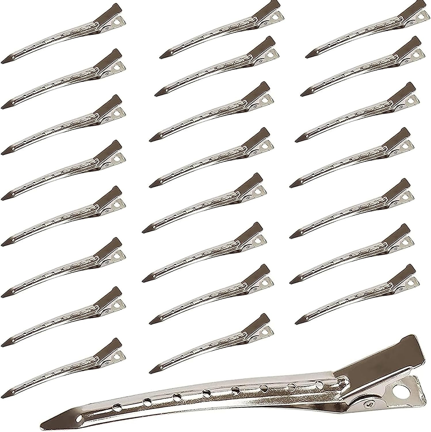 25 Pieces Duck Bill Hair Clips,silver hair clips,Rustproof Metal