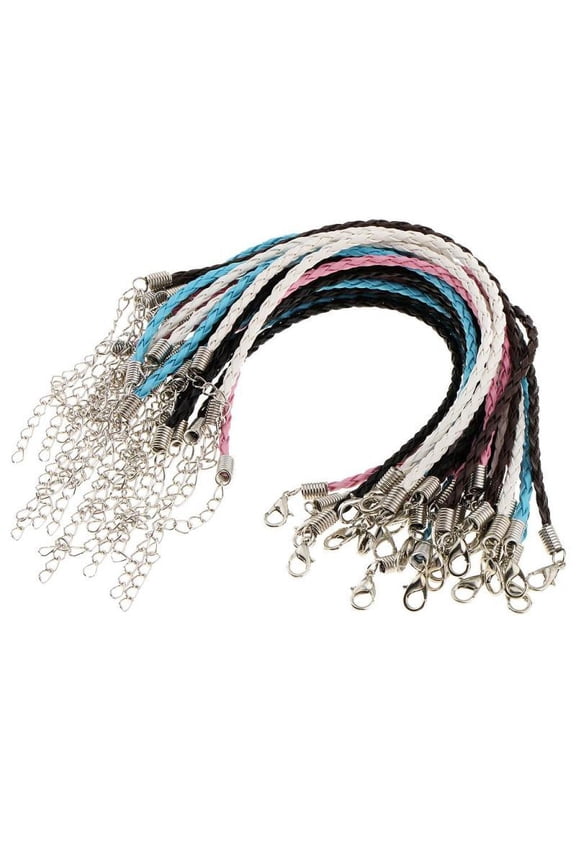 25 Pieces Mixed Color DIY Knit Leather Cords Ropes For Charms Bracelets Jewelry Making