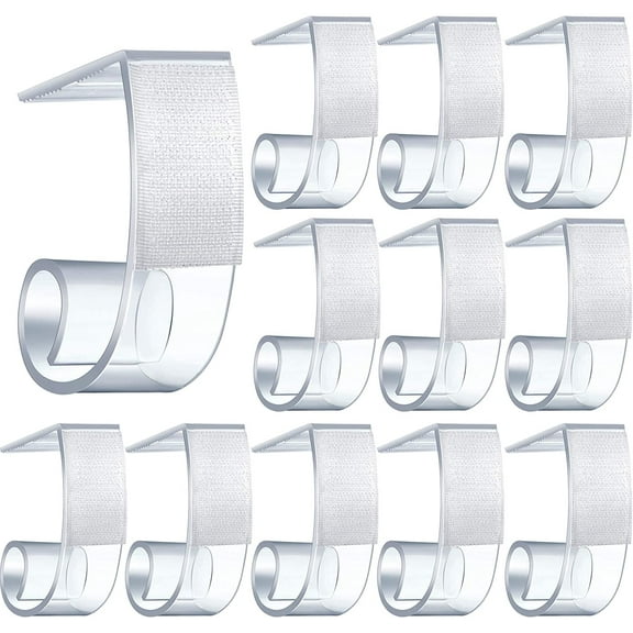 25 Pieces Table Skirting Clips Model Plastic Tablecloth Clips for Table 1.5-2 Inch with Hook and Loop for Meeting Party Indoor Outdoor Events