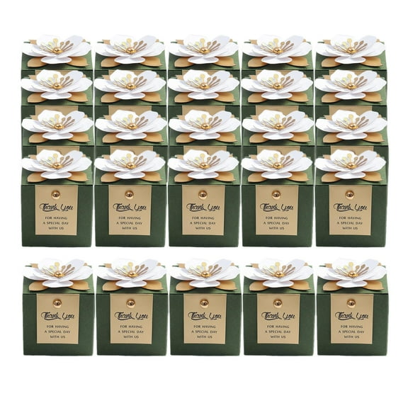 25 Pieces Wedding Favor Boxes Anniversary Gift Box Holiday Party Wedding & Party Favor Paper Candy for Birthday Baby Shower Centerpiece style C