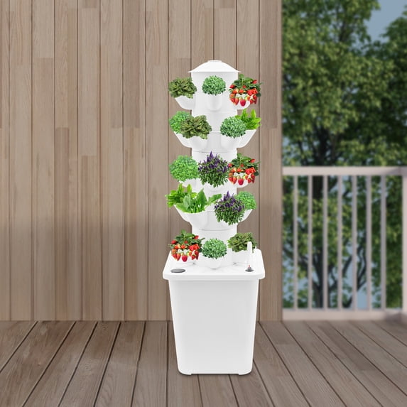 25-Plant Vertical Tower Garden System Hydroponic Growing Kit Gardening Mechanism
