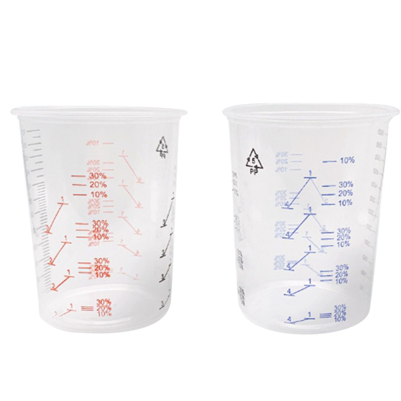 25 Plastic Paint Mixing Cups 600Ml Mixing Container for Precise Mixing