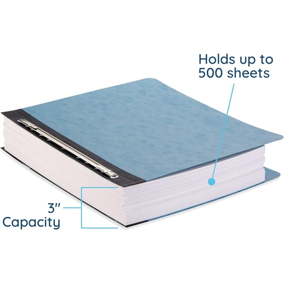 25 Pressboard Report Cover, Light Blue Business Report Covers, Pressboard Binder 8.5x11, Letter Size Report Binder, 25 Pack, 3'' Capacity