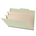 thumbnail image 1 of 25 Pt. Pressboard Classification Folders, 2/5 Cut ROC Top Tab, Legal Size, 2 Dividers, Pale Green (Box of 10), 1 of 8