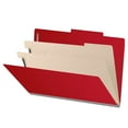 thumbnail image 1 of 25 Pt. Pressboard Classification Folders, 2/5 Cut ROC Top Tab, Legal Size, 2 Dividers, Red (Box of 10), 1 of 8
