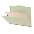 thumbnail image 1 of 25 Pt. Pressboard Classification Folders, 2/5 Cut ROC Top Tab, Letter Size, 1 Divider, Pale Green (Box of 10), 1 of 8