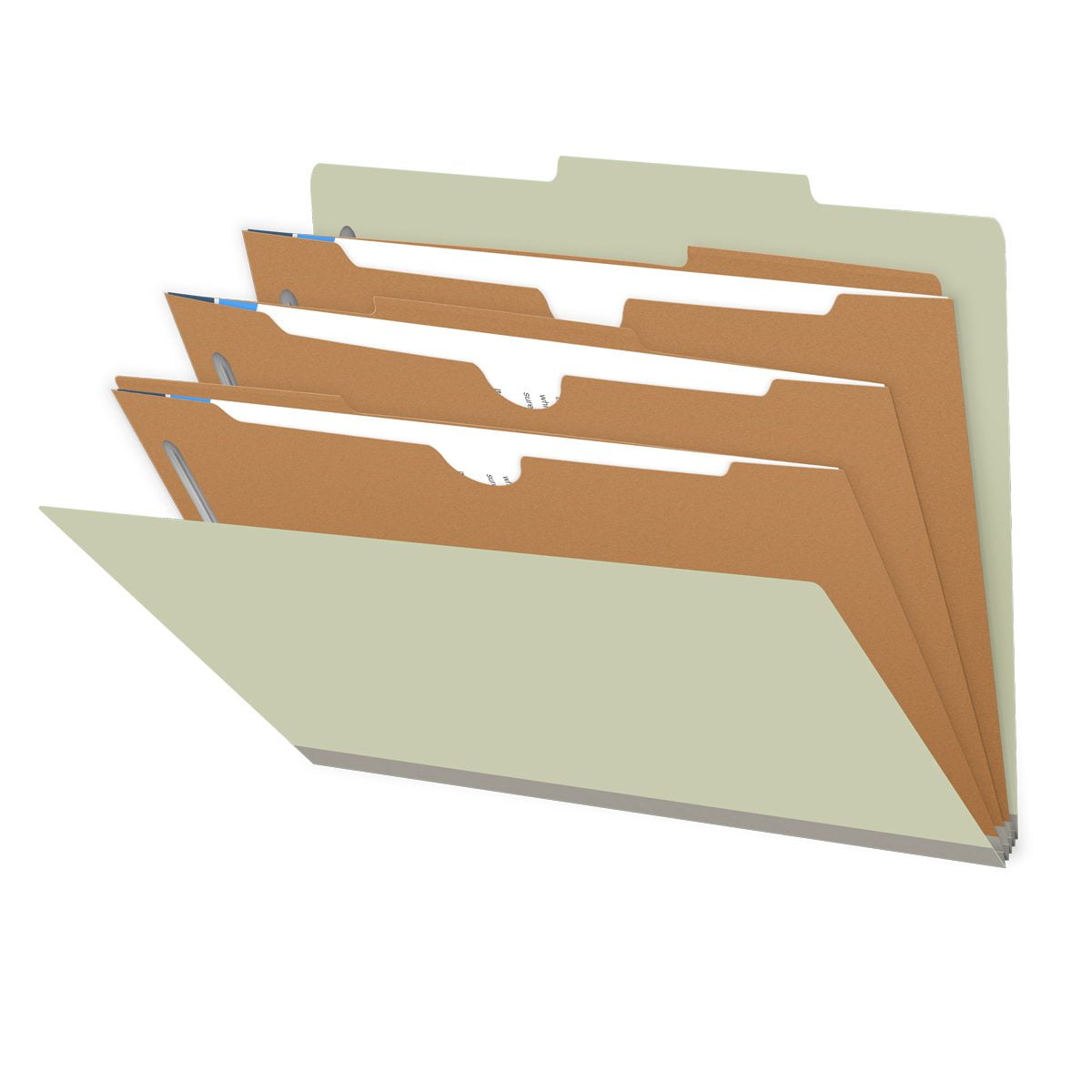 25 Pt. Pressboard Classification Folders, 2/5 Cut ROC Top Tab, Letter