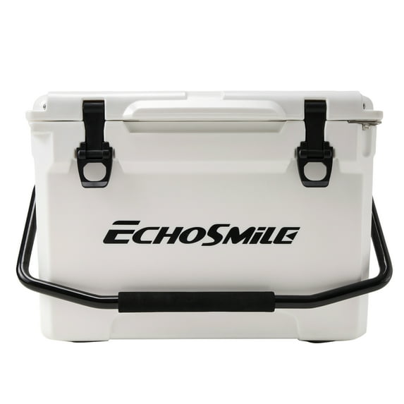 25 QT Ice Chest Cooler Insulated Portable Ice Chest Box for Beach, Drink, Beverage, Camping, Picnic, Fishing, Boat, Barbecue,White