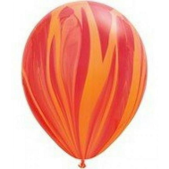 25 Qualatex Red Orange SuperAgate Balloons 11"