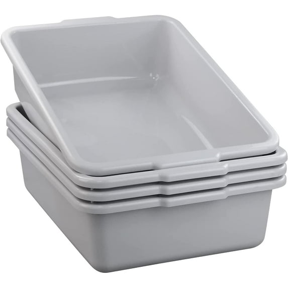 25 Quart Plastic Bus Box, Restaurant Bus Tubs, 4 Packs