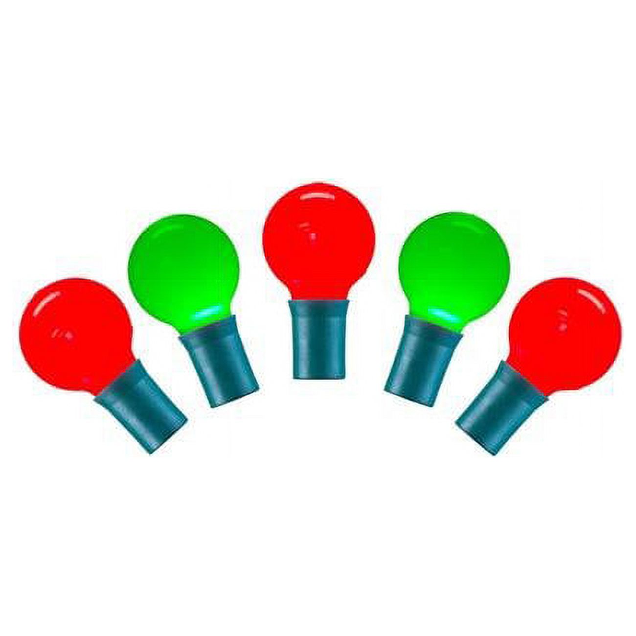 25 Red & Green G30 LED Lights on Green Wire, 16 ft. Christmas Light Set