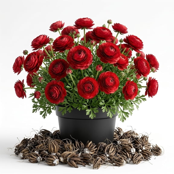 25 Red Ranunculus Bulbs for Spring Planting, Summer Flowering Buttercup Corms Peony Ranunculus Flower Bulbs