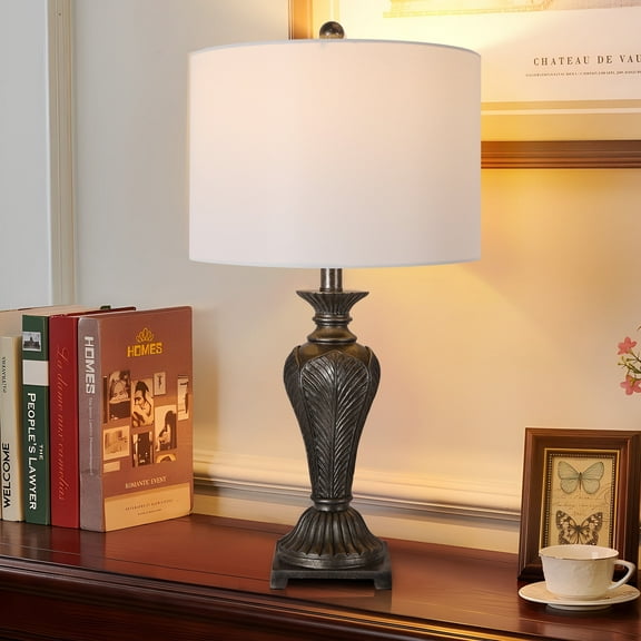 25'' Resin Table Lamp, 1 Pack Living Room Bedroom Lighting Table Lamp for Home Decoration