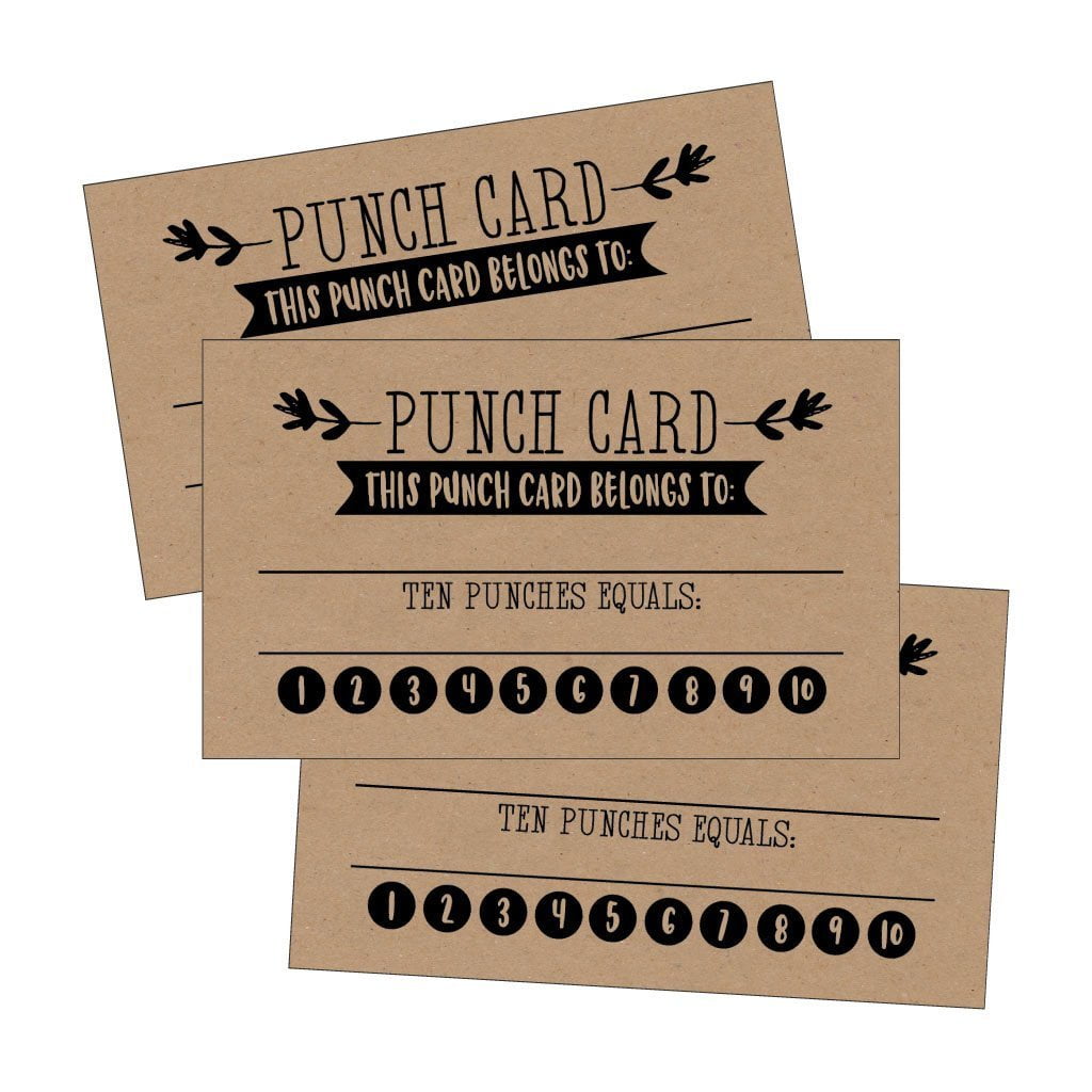 Andaz Press Vintage Kraft Brown Reward Punch Cards, Loyalty Cards for Small  Business Customers, Incentive Award Cards for Class, School, Kids