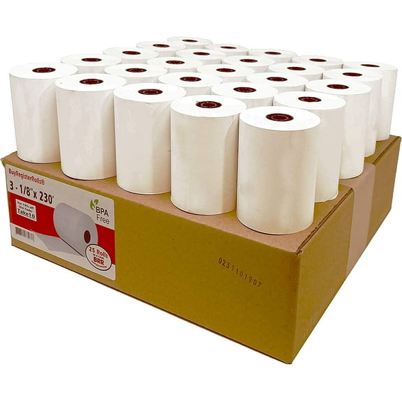 (25 Rolls) 3 1/8 x 230 Thermal Paper (80mm x 70m) 48 GSM Thickness Tape For Square POS System, Register Thermal Receipt Paper Rolls for TM-T88III TM-T88IV TM-T88V TSP100 CT-S300 CT-S2000 M129B M129C