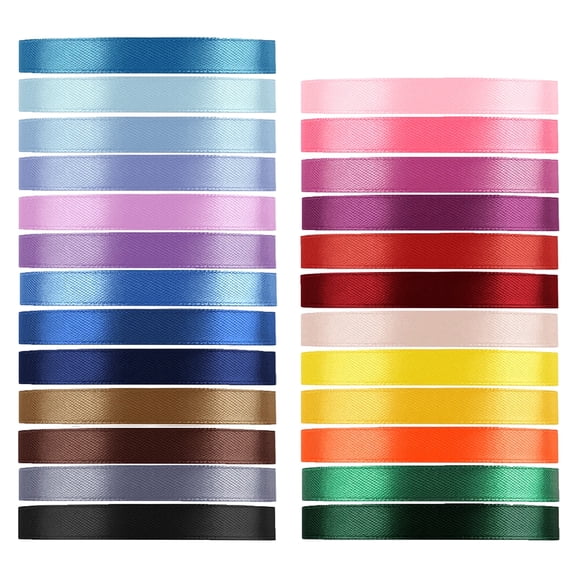 25 Rolls Assorted Colors Ribbon - Decorative Craft DIY Ribbon
