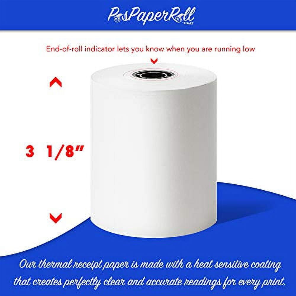 (25 Rolls) PosPaperRoll BPA FREE Thermal Paper 31/8 x 230 Feet (Star