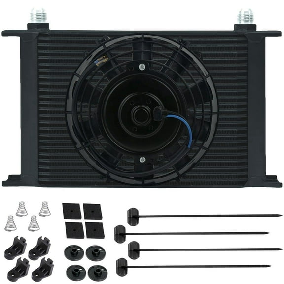 25 Row Heavy Duty Aluminum Auto Car Truck Engine Transmission Cooler 6" Inch Electric Fan Kit