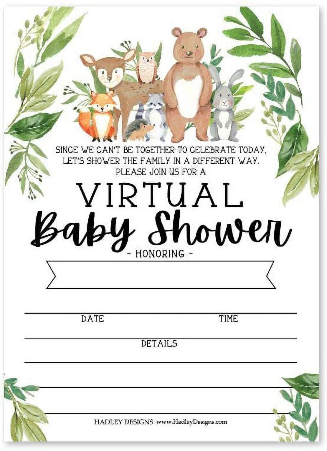 Little Bear Rustic Long Distance Baby Shower Invitation