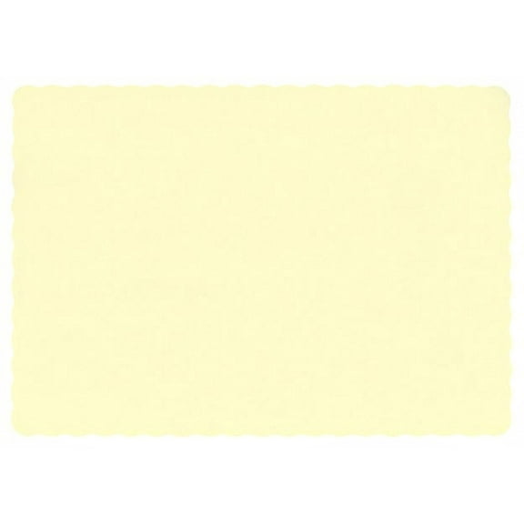 25 Scalloped Edge Paper Placemats 10" X 14" Dinner Size 26 Colors - Ivory