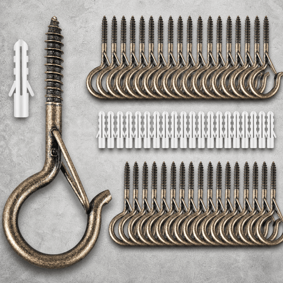 25 Screw-in Hooks For Outdoor String Lights Q Hangers Outside Swivel Hanging Basket Patio Light With Safe Buckle Screw In Planter Eye Hook Wall Ceiling Copper