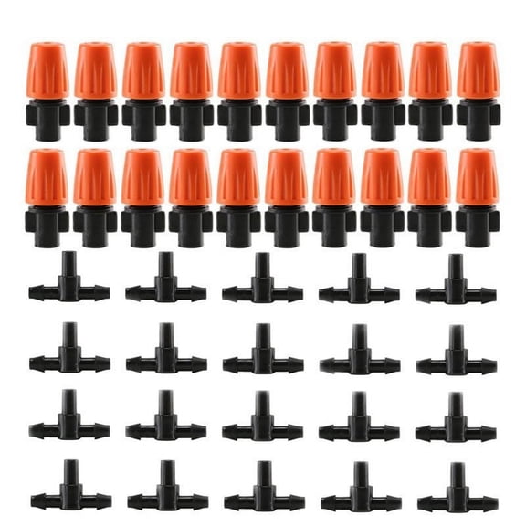 25 Sets Adjustable Drip Irrigation Emitters, 360 Degree Misting Nozzles For Automatic Watering System, Indoor Outdoor Garden Plant Care Tools, Plastic Drippers With Flow Control