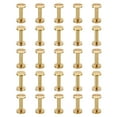 thumbnail image 1 of 25 Sets Chicago Screws, M4x18mm Brass Chicago Screw Slotted Binding Post Screw Rivets for Leather Belt, 1 of 6
