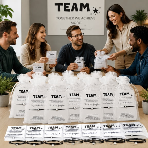 25 Sets Employee Appreciation Gifts Bulk Team Gifts Star Bracelets Thank You Cards Organza Bags for Volunteers Nurses Teachers Coworkers Staff Office