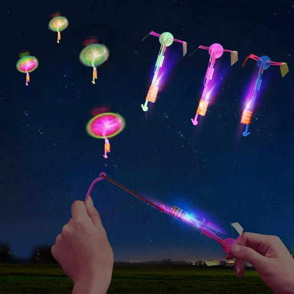 25 Sets LED Flying Set, Flying Toy Outdoor Toys Glow in The Dark Party Supplies Party Favors for Kids 8-12,4-8