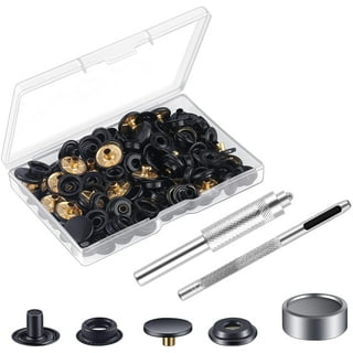 132 Sets Leather Snap Fasteners Kit, 12.5 mm Metal Snaps Buttons